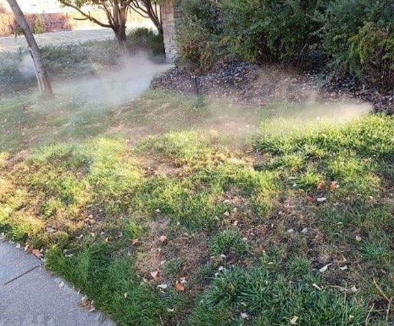 our pros are doing a sprinkler winterization in Lakewood by blowing out lines to remove remaining water